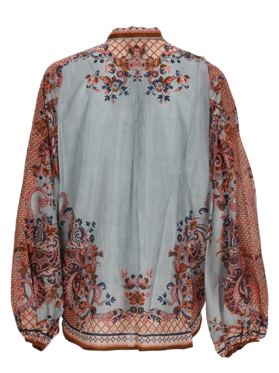 ZIMMERMANN - Aster Silk Tie-Neck Blouse MULTICOLOUR