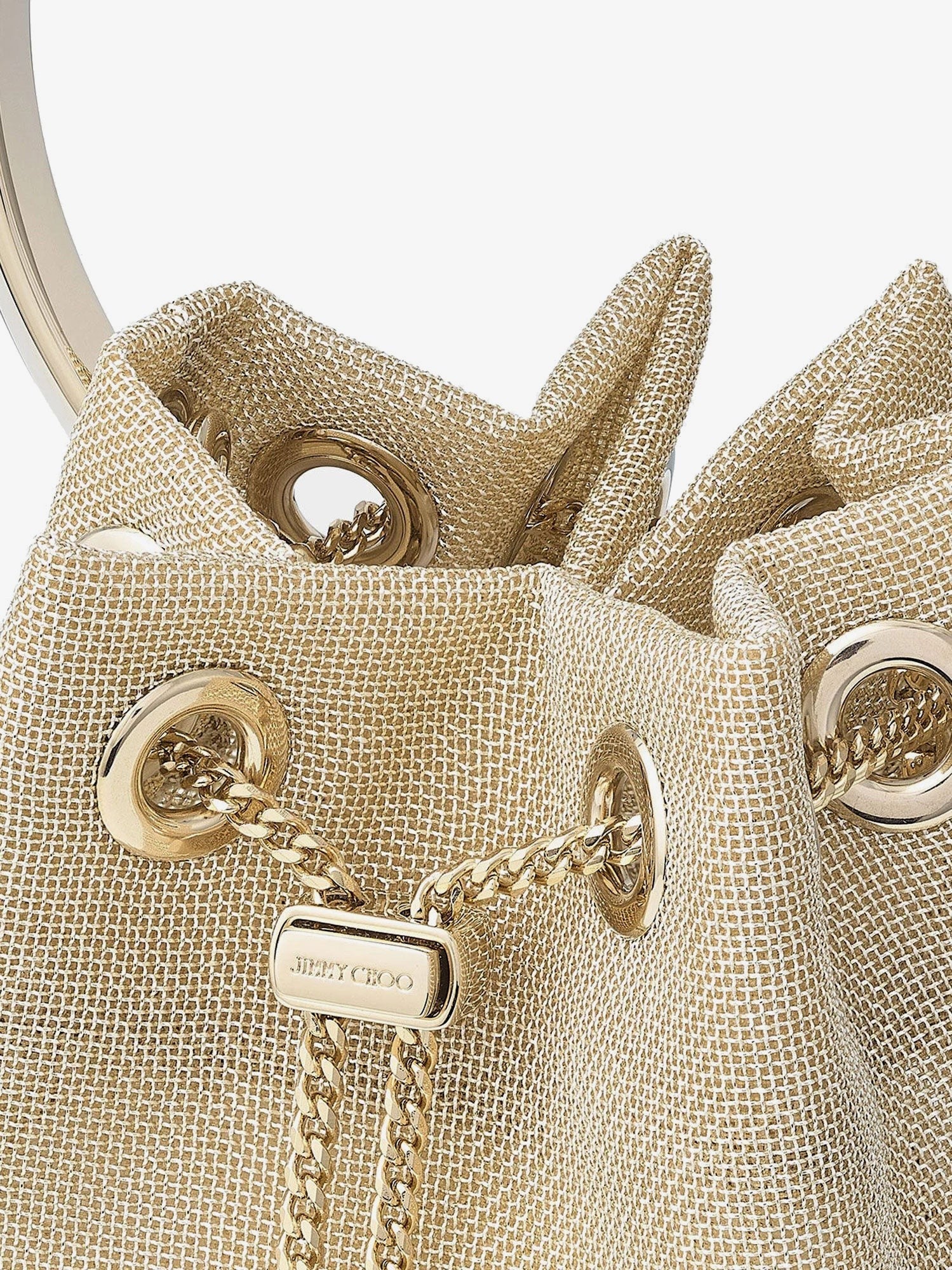 Jimmy Choo - Bon Bon metallic mesh bucket bag