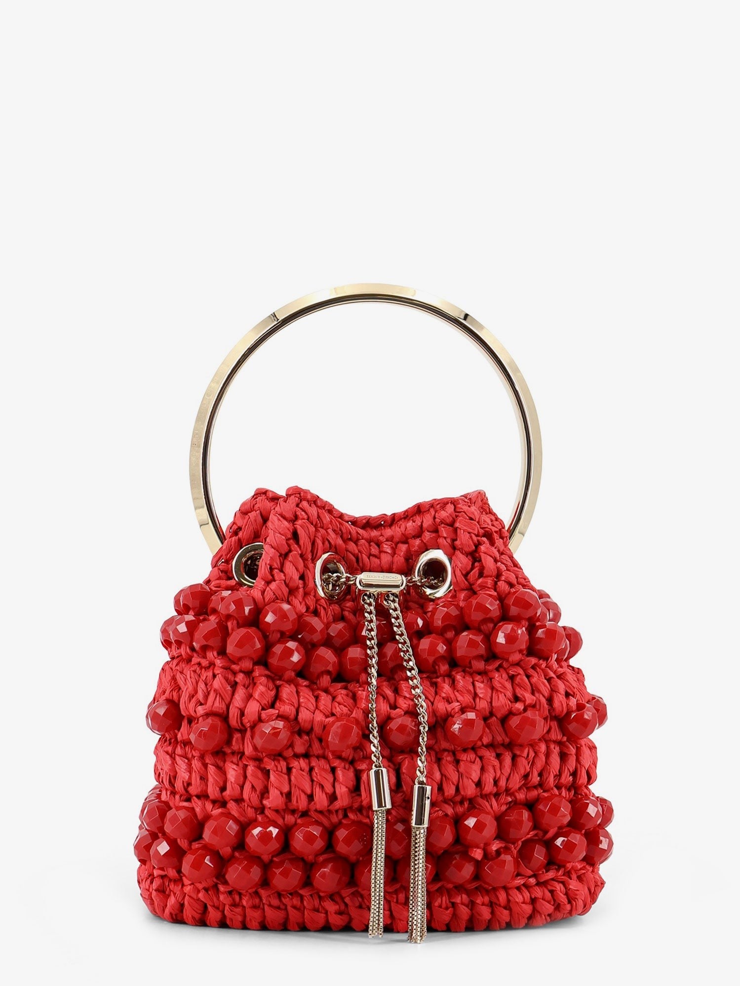 Jimmy Choo Bon Bon raffia bucket bag