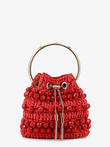 Jimmy Choo Bon Bon raffia bucket bag