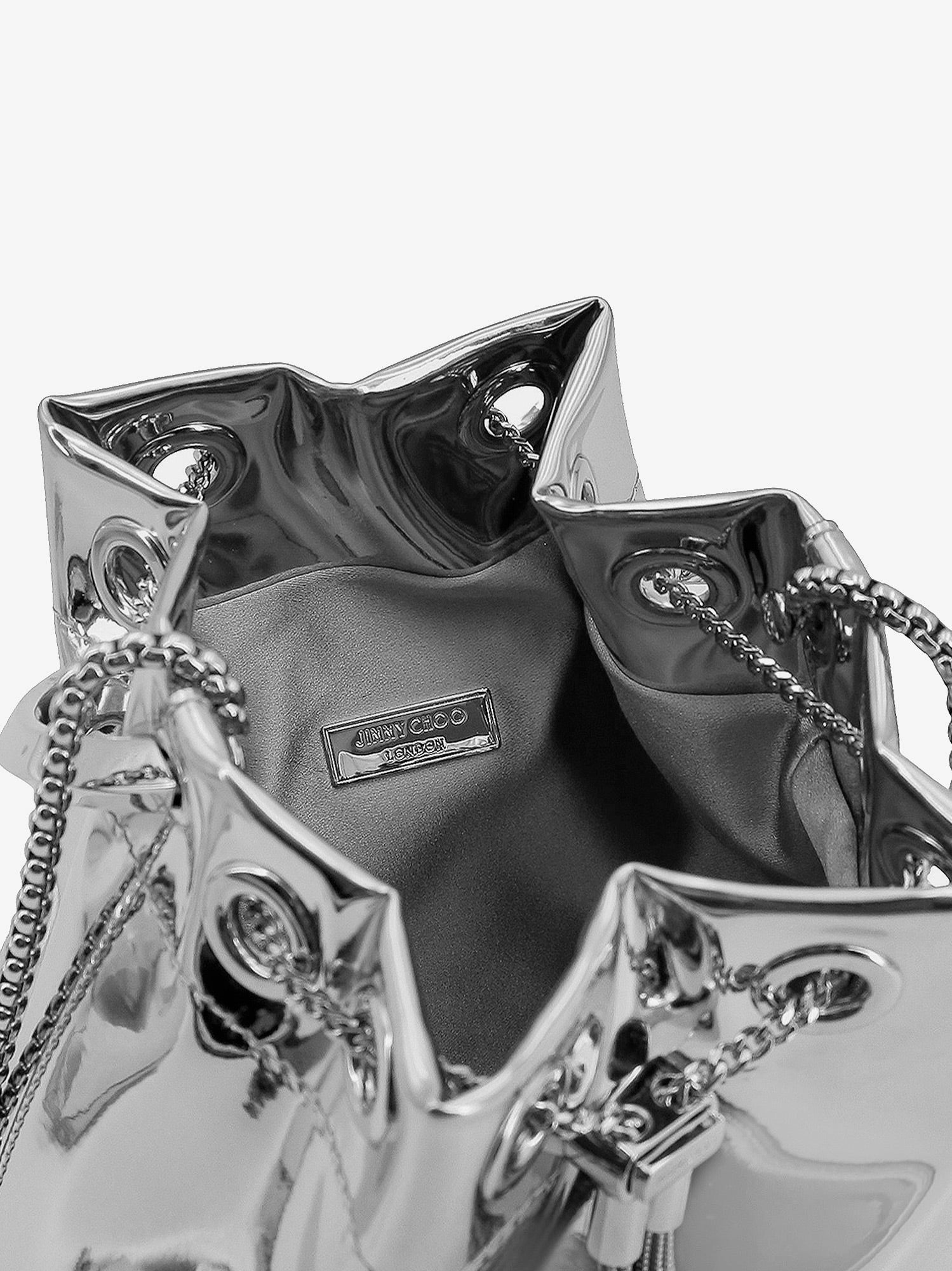 Jimmy Choo - Bonbon bucket bag in mirrored fabric