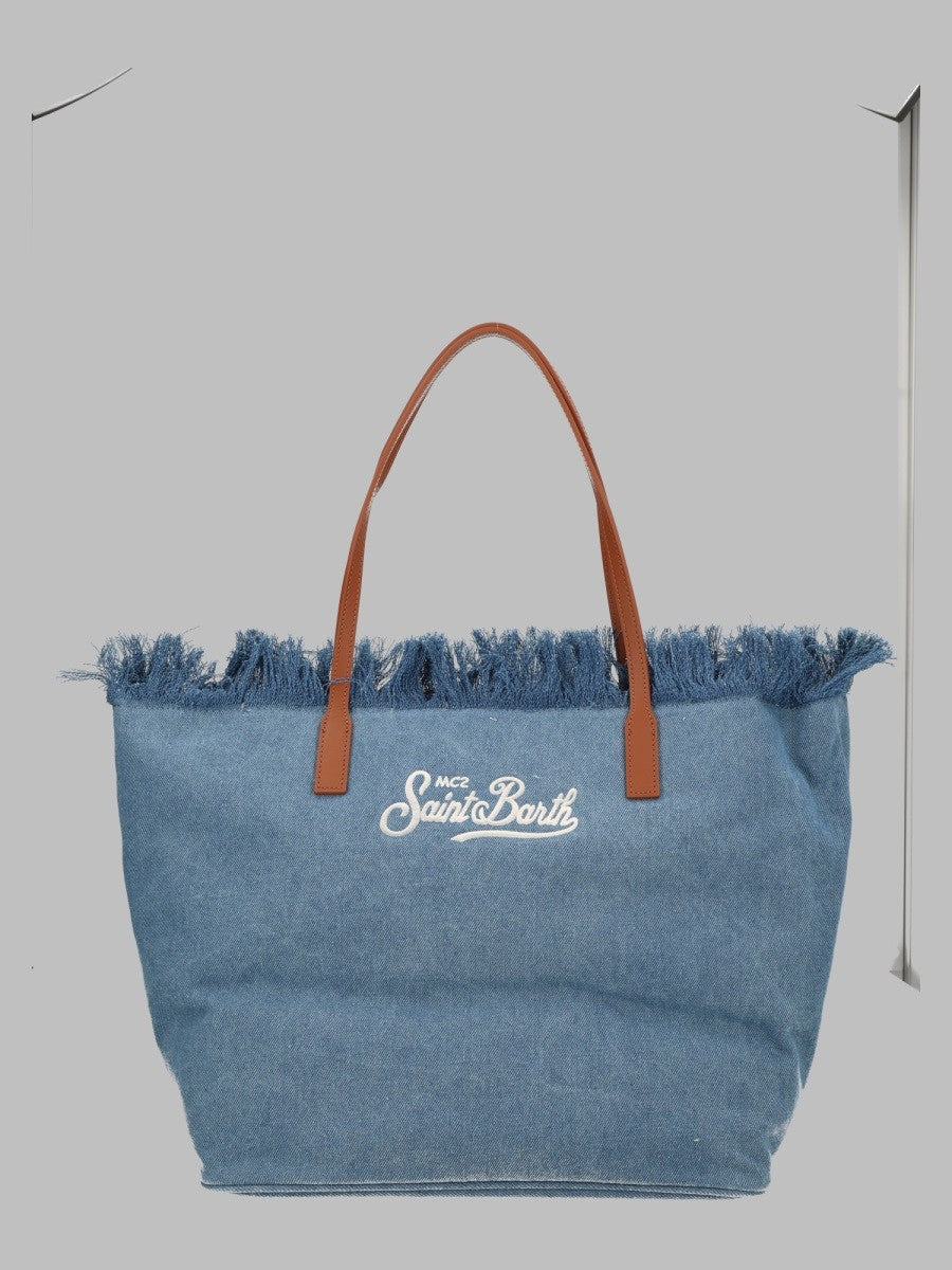 MC2 SAINT BARTH MC2 SAINT BARTH - BORSA "CITY" IN DENIM CON FRANGE