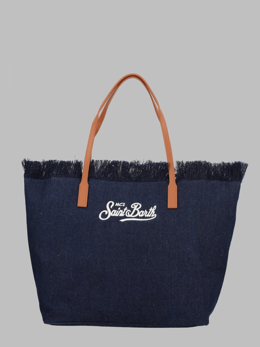 MC2 SAINT BARTH MC2 SAINT BARTH - BORSA "CITY" IN DENIM CON FRANGE