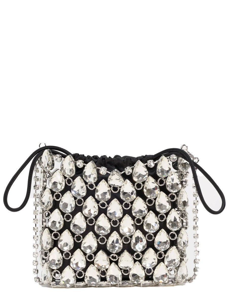 SELF-PORTRAIT BORSA MINI IN MAGLIA METALLICA CON CRISTALLI
