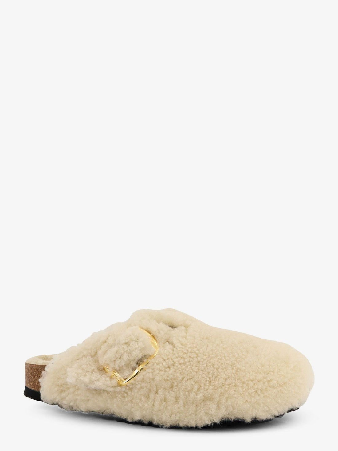 Boston Big Buckle Shearling mule