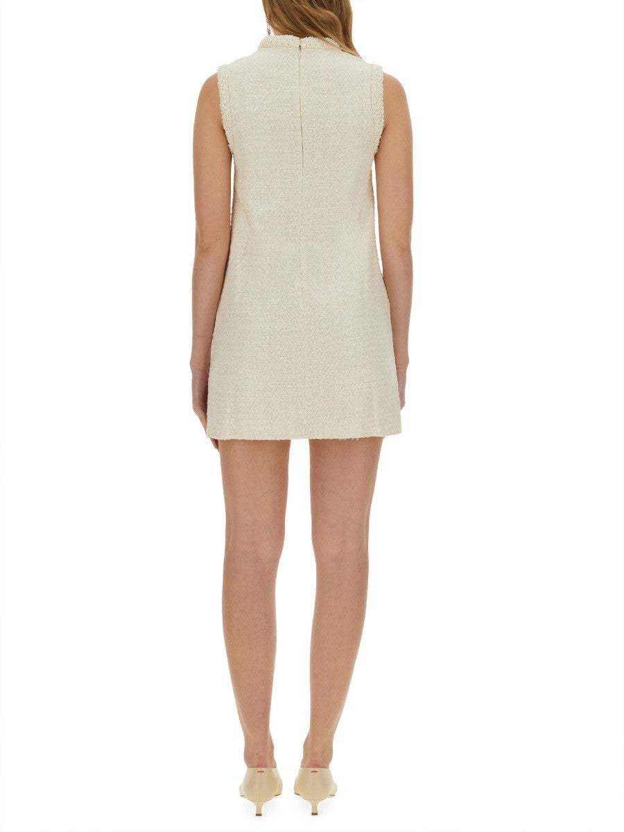 BOUCLE MINI DRESS WITH PEARLS