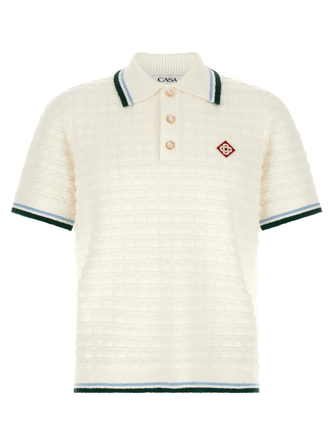 CASABLANCA - Bouclé polo shirt White
