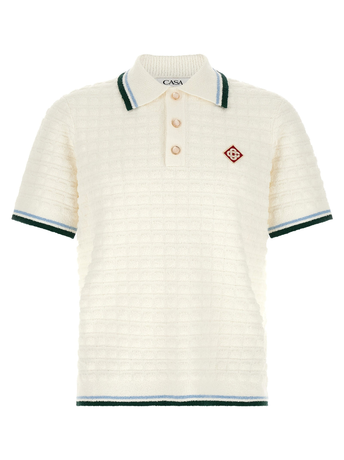 CASABLANCA - Bouclé polo shirt White