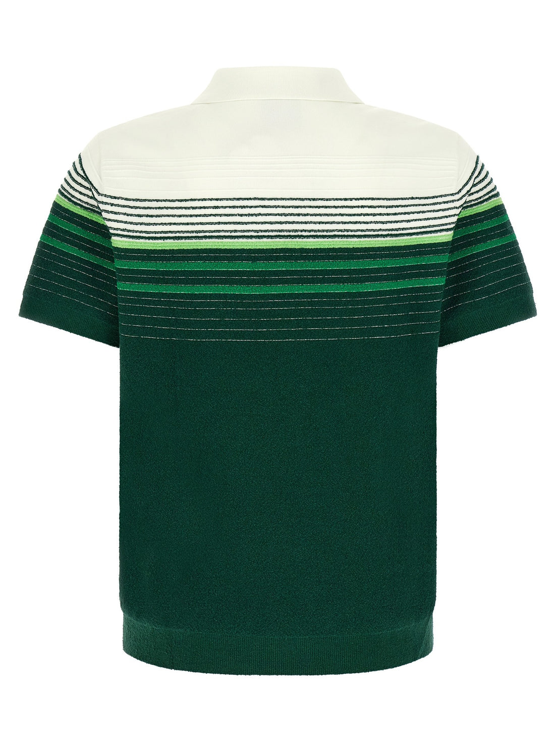 CASABLANCA - 'Bouclé Stripes' polo shirt GREEN