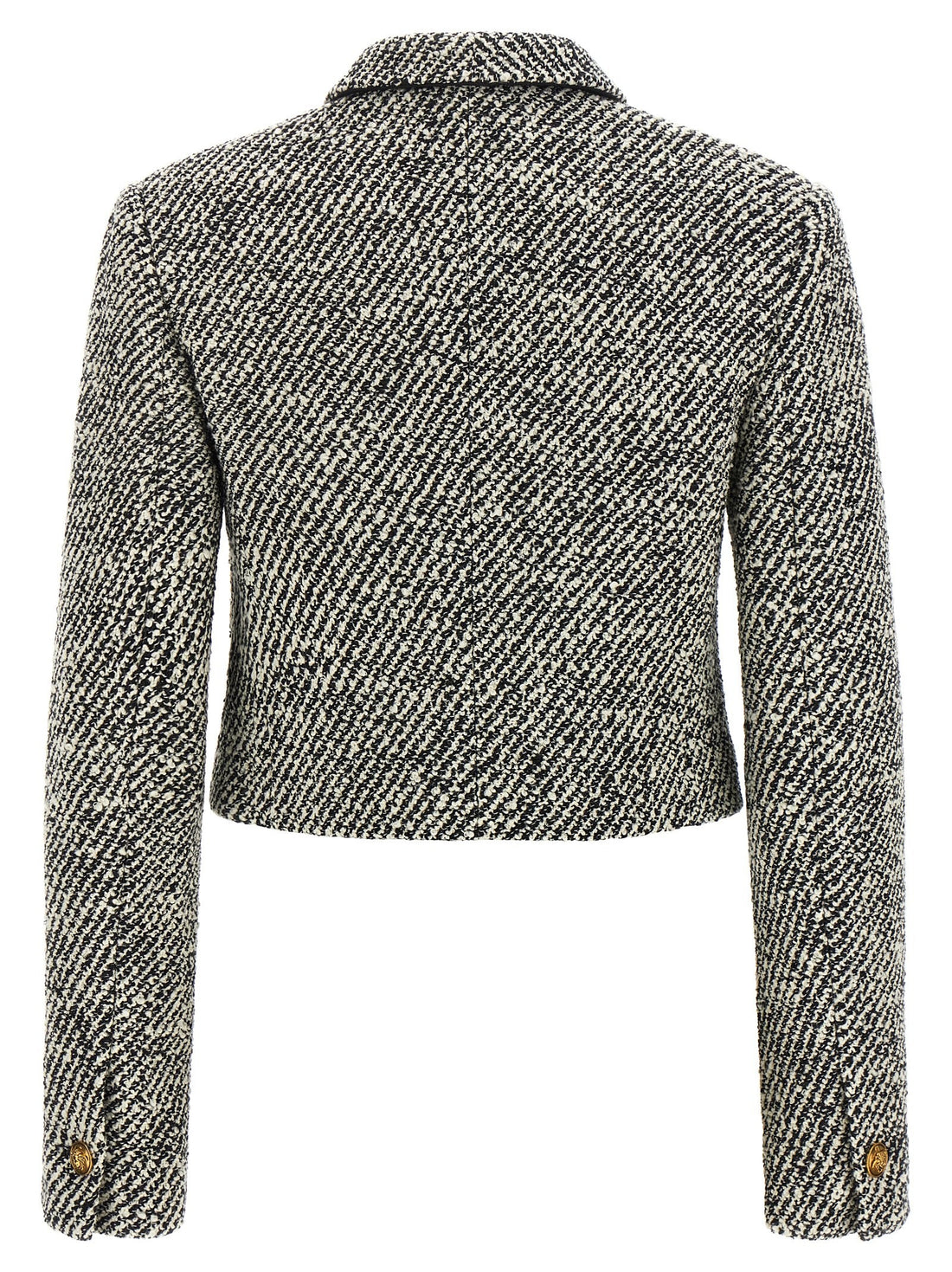 Versace - Bouclé wool blend blouson jacket White Black