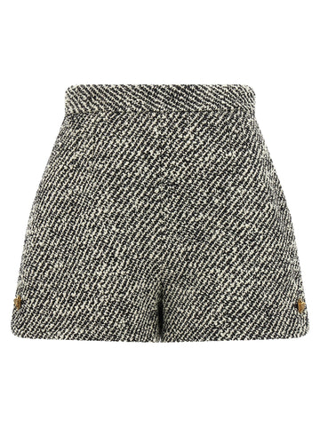 Versace - Bouclé wool shorts White Black
