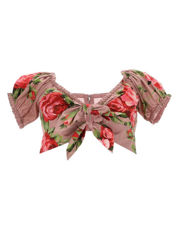 Dolce & Gabbana "BOUQUET ROSE" PRINT TOP