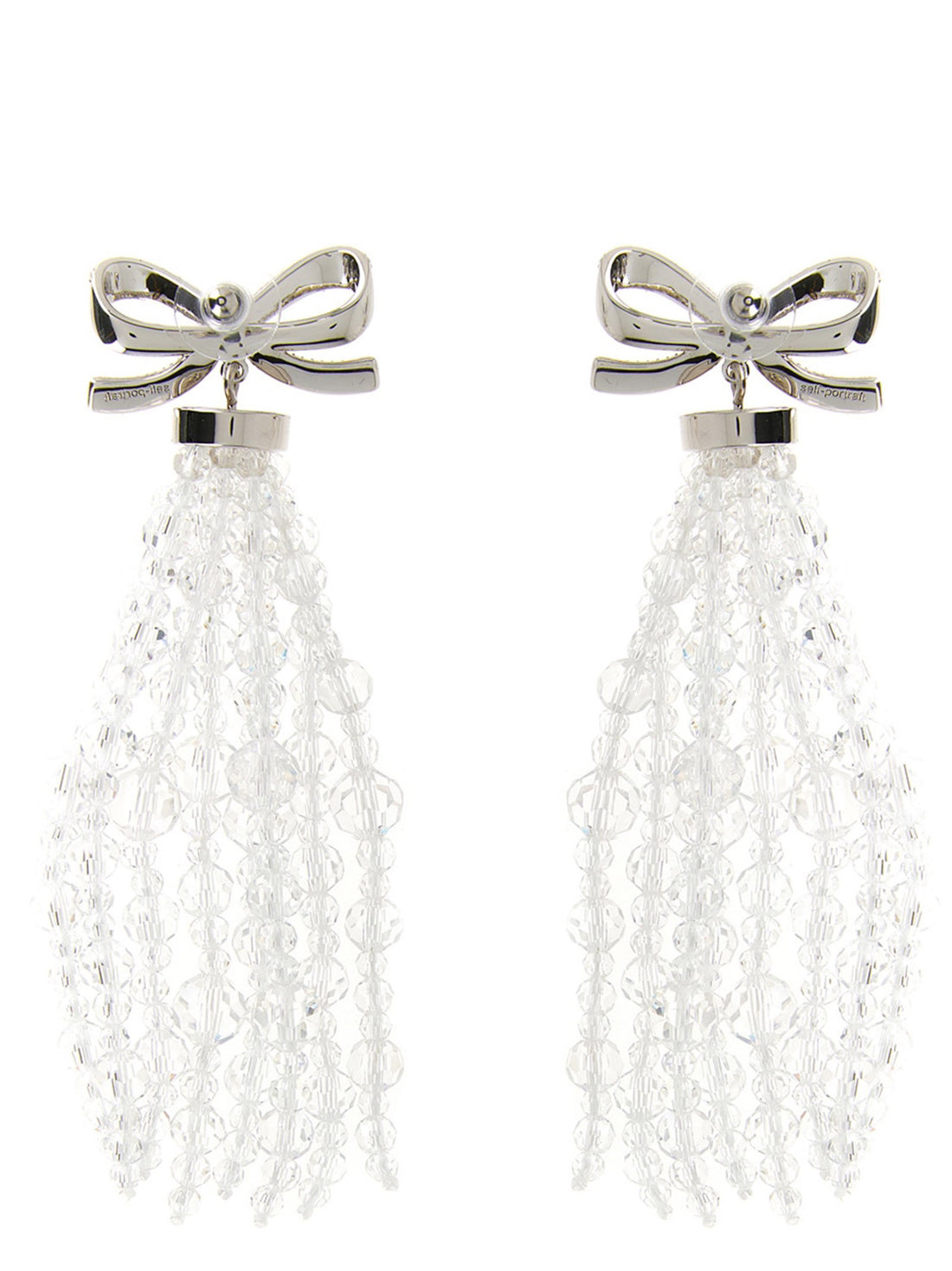 SELF PORTRAIT - 'Bow Beaded Waterfall' earrings