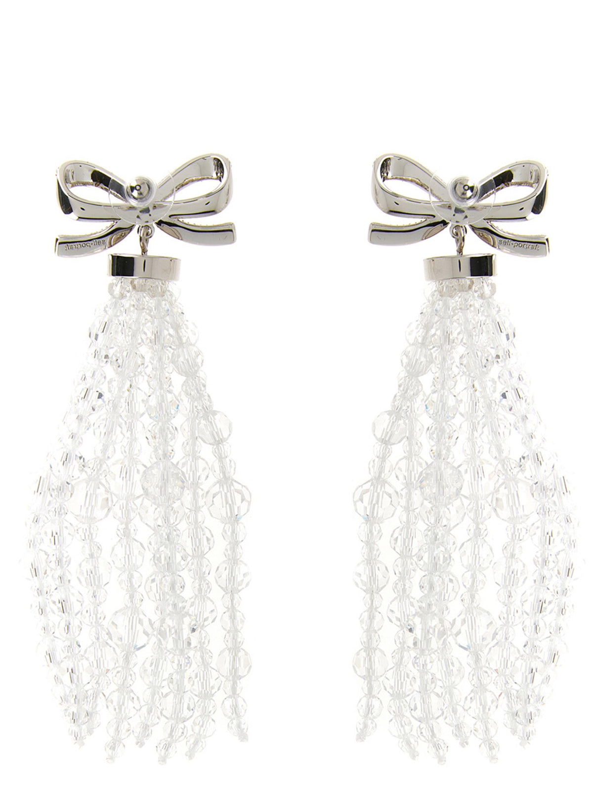 SELF PORTRAIT - 'Bow Beaded Waterfall' earrings