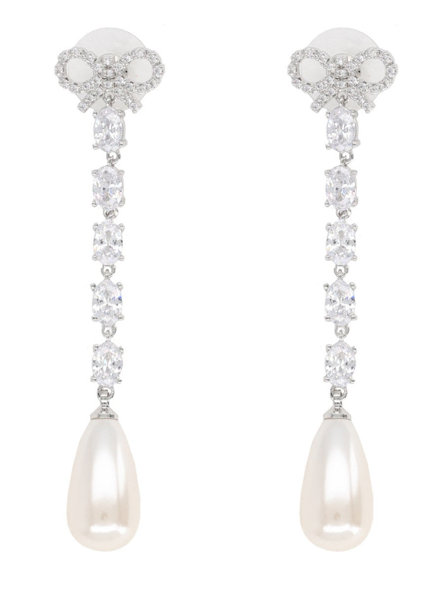 SELF-PORTRAIT "BOW PEARL DROPLET" EARRINGS