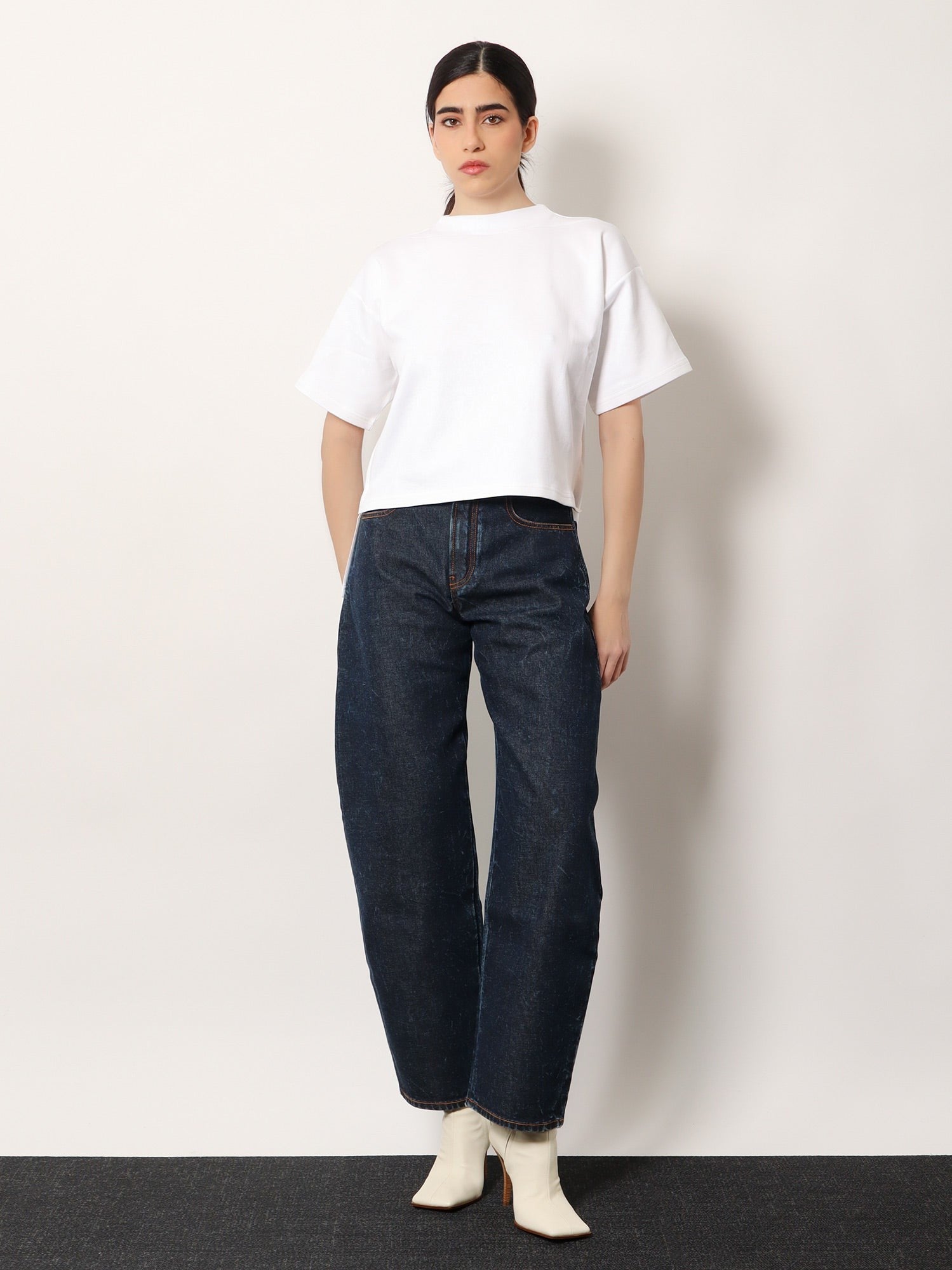 ALAIA - Boxy cotton blend t-shirt