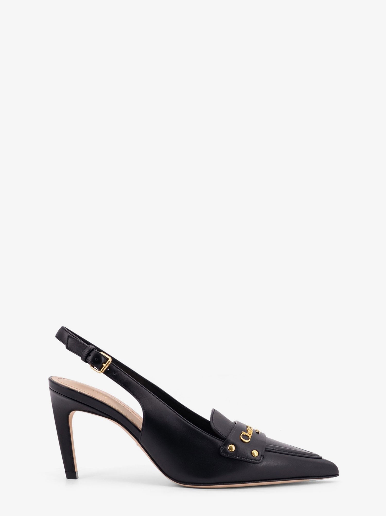 Boy leather decolleté slingback