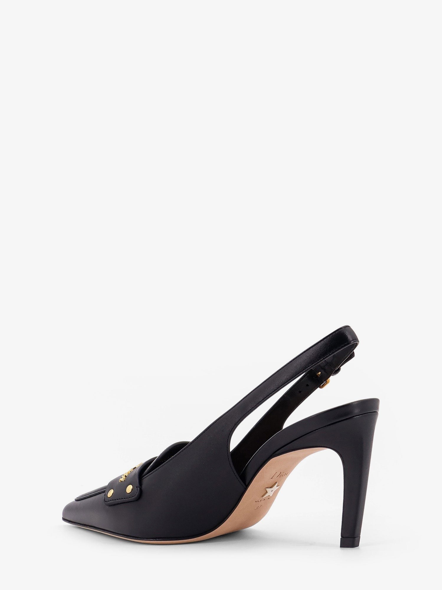 Boy leather decolleté slingback