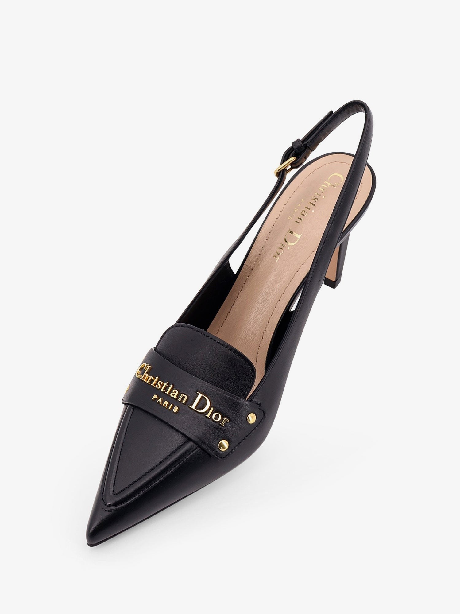 Boy leather decolleté slingback