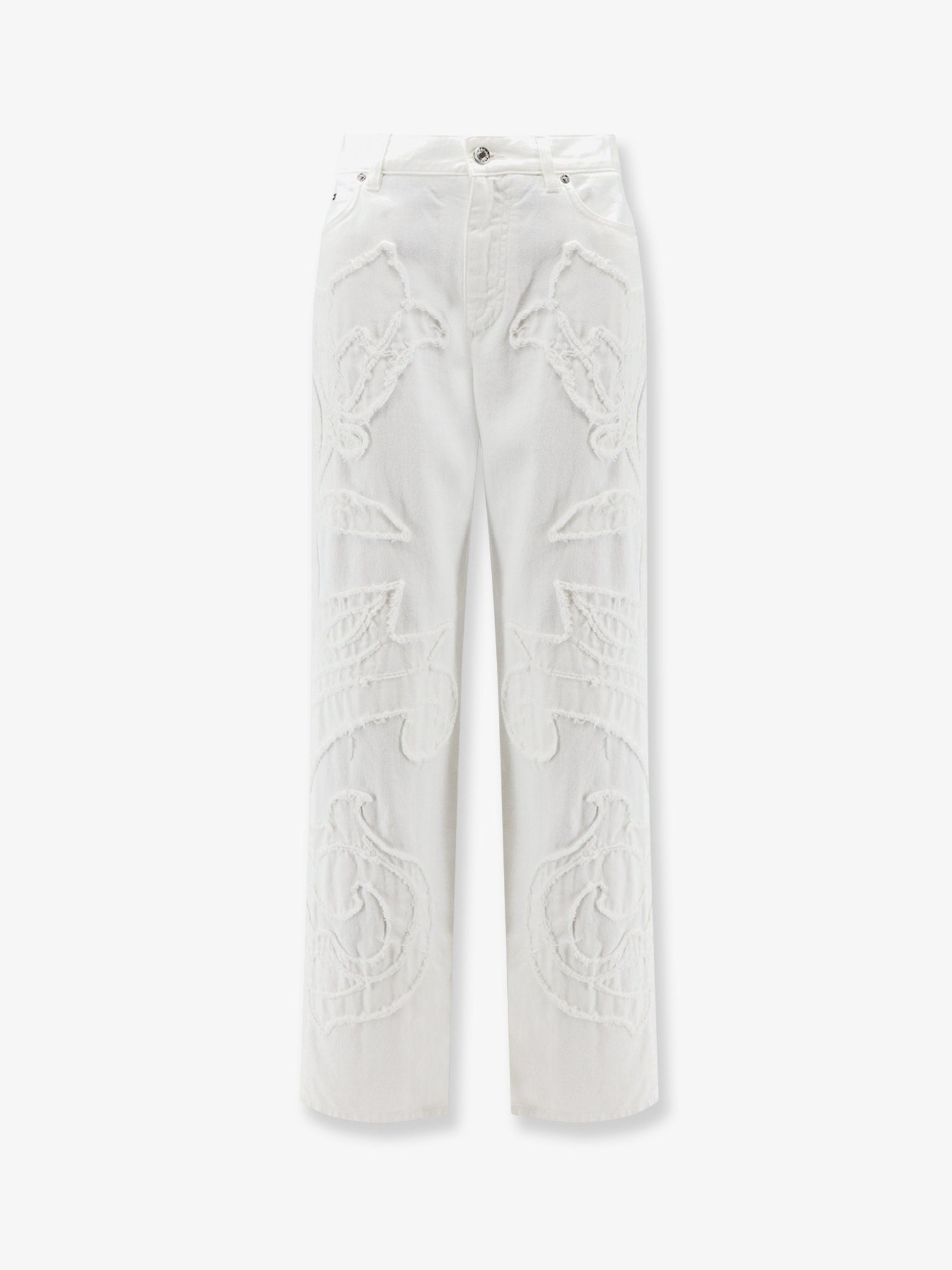 Dolce & Gabbana Boyfriend denim trousers with embroidery