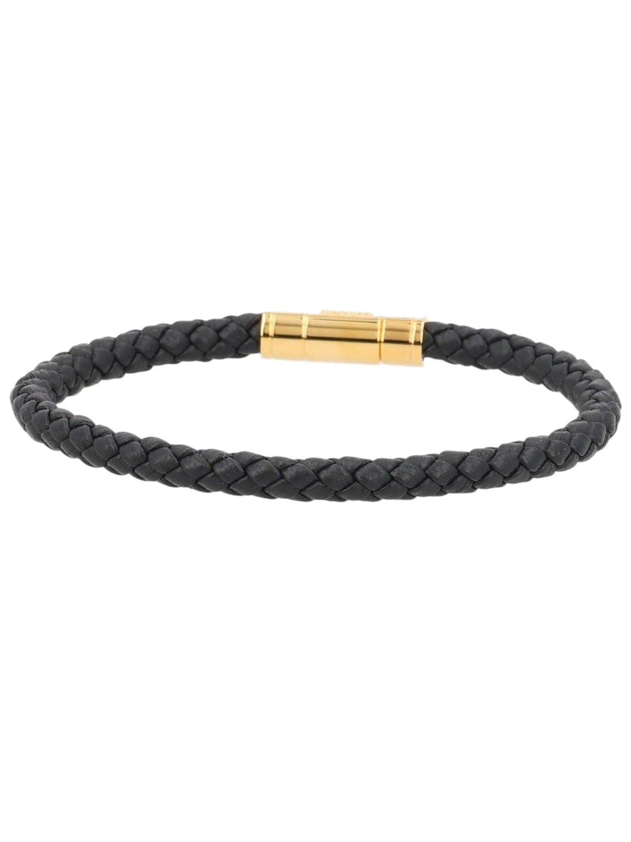 TOM FORD - Braided Leather Bracelet Black L
