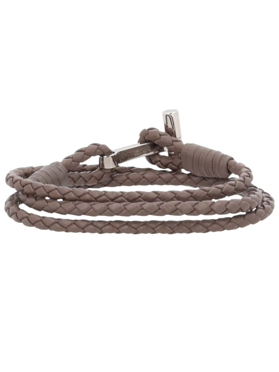 TOM FORD - Woven Leather and Silver-Tone Wrap Bracelet