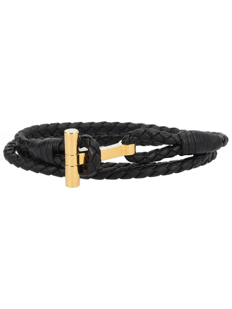 TOM FORD BRAIDED LEATHER BRACELET