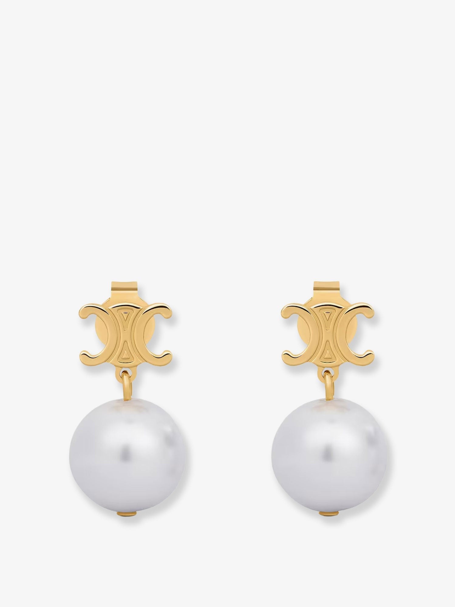 Celine Celine - Brass earrings with pearls