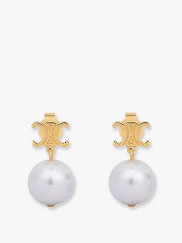 Celine Celine - Brass earrings with pearls