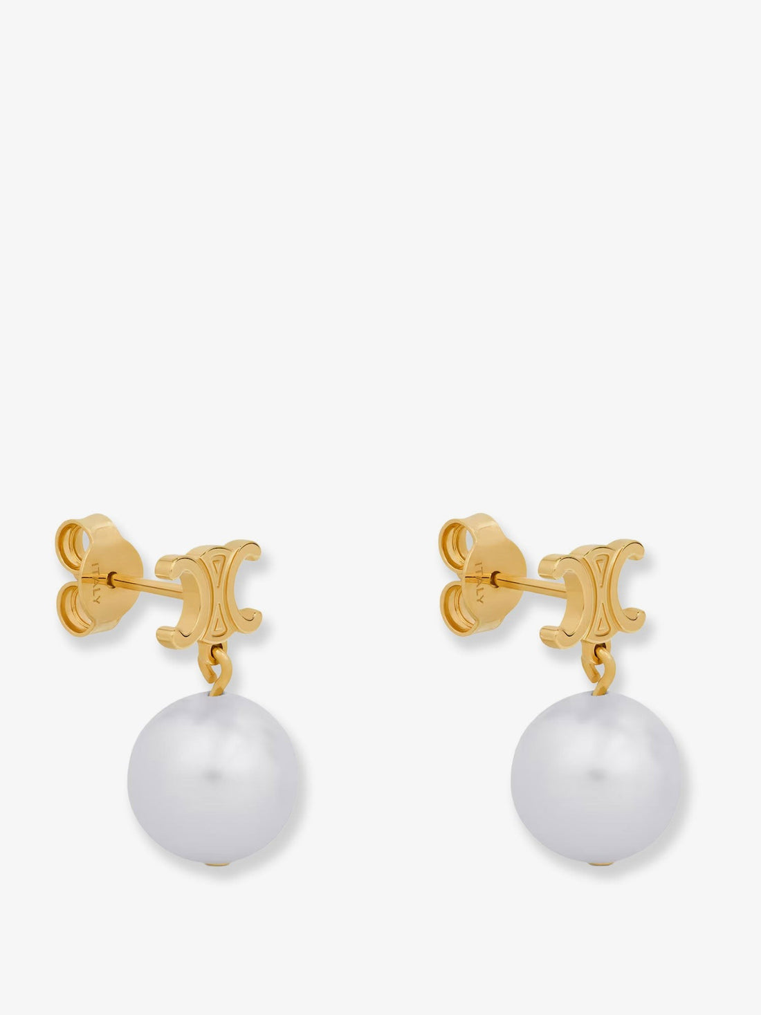 Celine Celine - Brass earrings with pearls