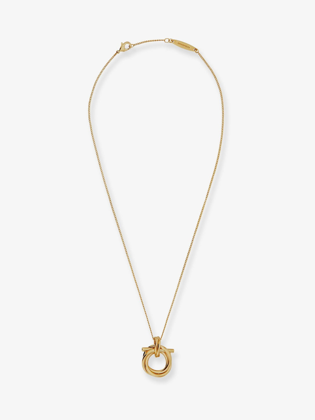 Ferragamo Brass necklace with Gancini pendant