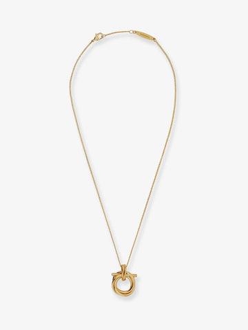 Ferragamo Brass necklace with Gancini pendant