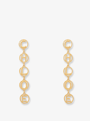 CHLOE' - Brass Script Earrings