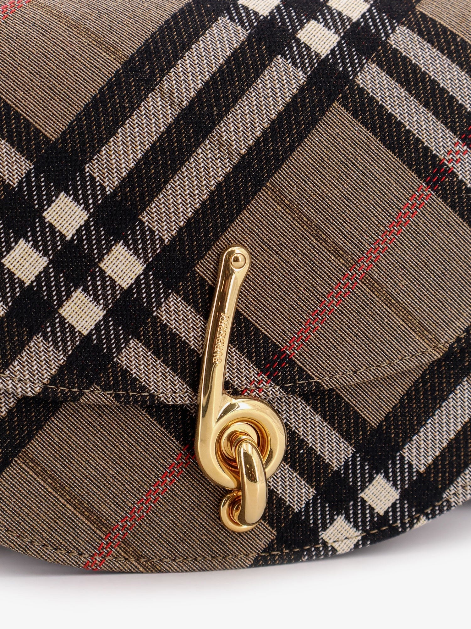 Bridle Canvas and Leather Check Shoulder Bag