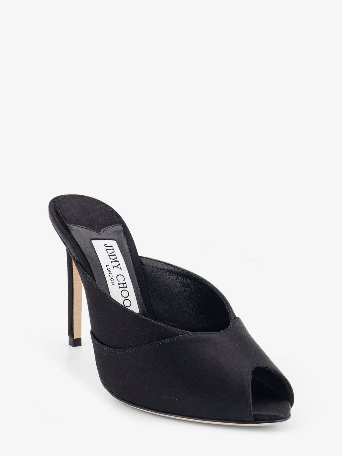 Jimmy Choo - Brigitte Mule 100 satin sandals Black