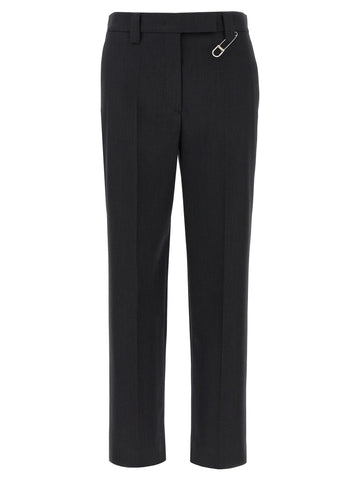 PRADA - Brooch pants gray 44 IT