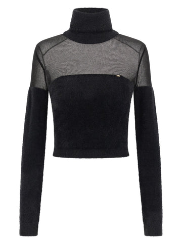 Elisabetta Franchi - Brushed insert turtleneck sweater