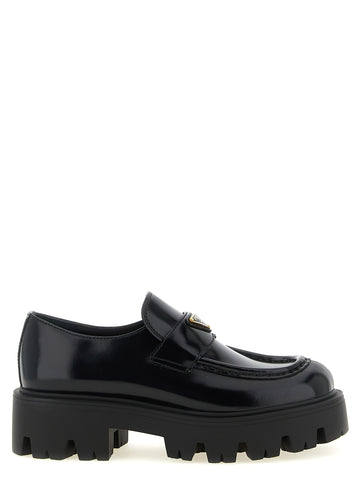 PRADA - Brushed leather loafers Black