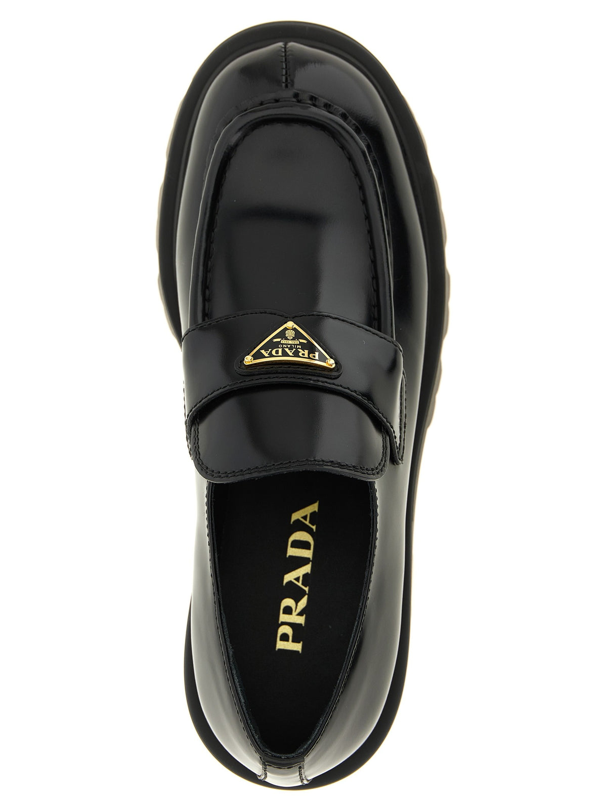 PRADA - Brushed leather loafers
