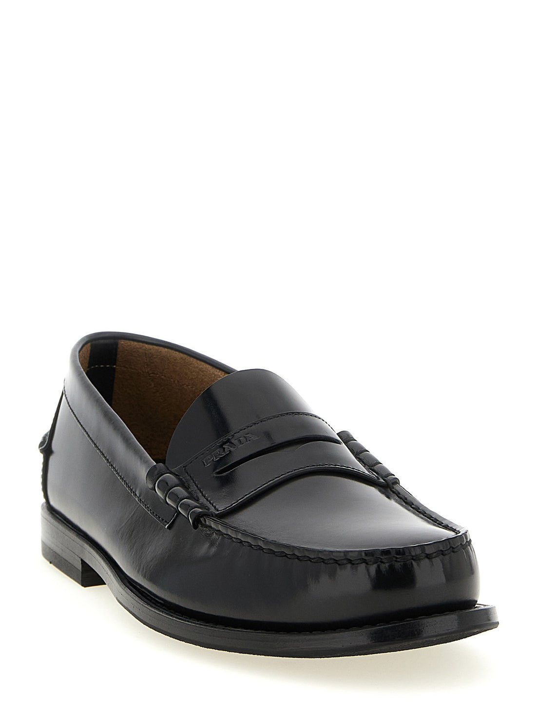 PRADA - Brushed leather loafers Black