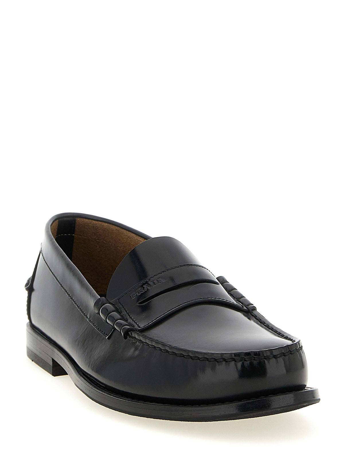 PRADA - Brushed leather loafers