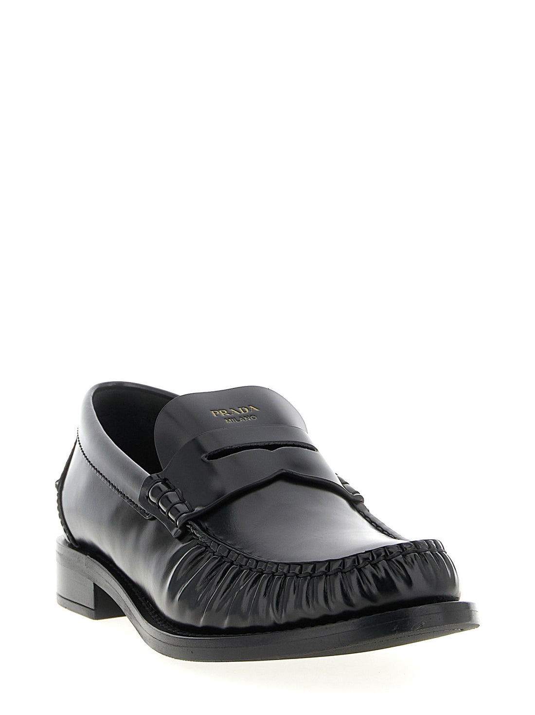 PRADA - Brushed leather loafers Black 36