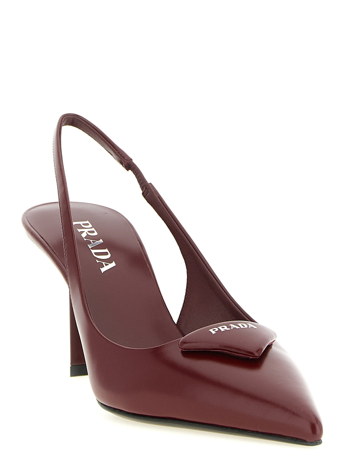 PRADA - Brushed leather slingback