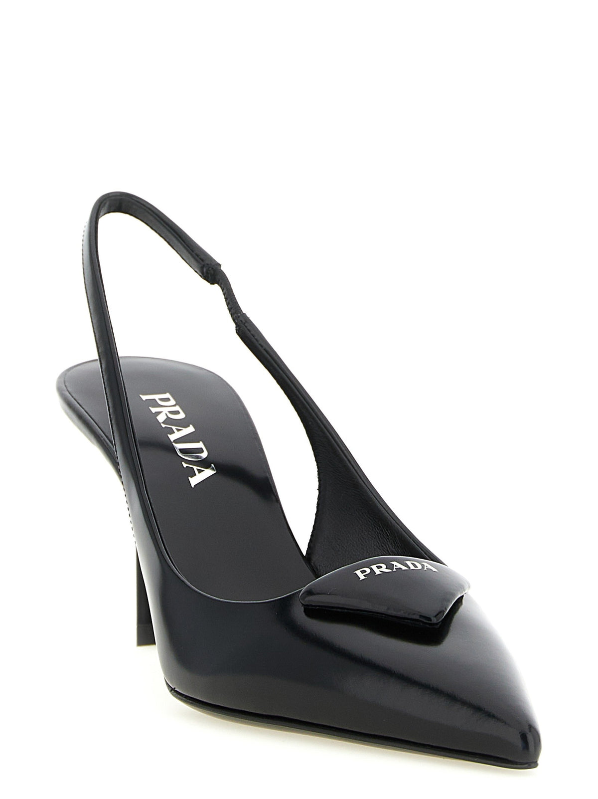 PRADA - Brushed leather slingback