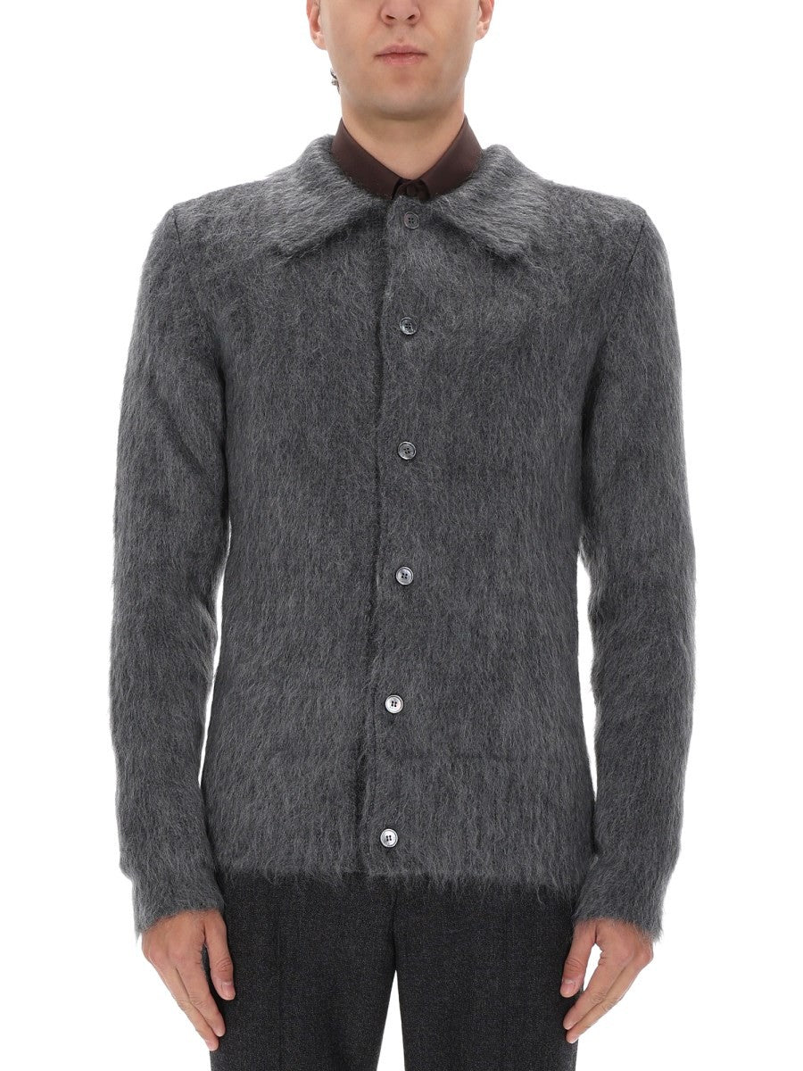 BRUSHED WOOL CARDIGAN