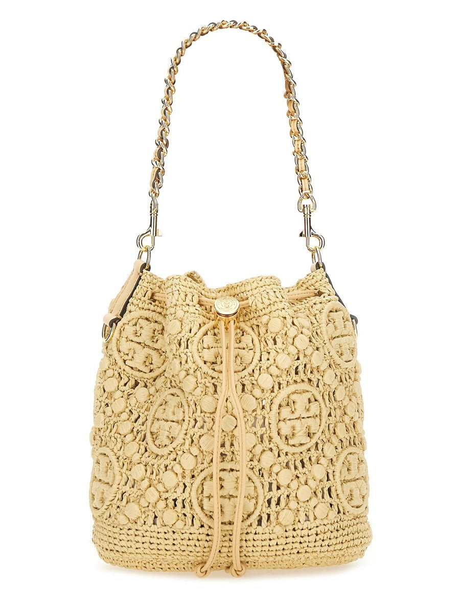 BUCKET BAG WITH MONOGRAM T