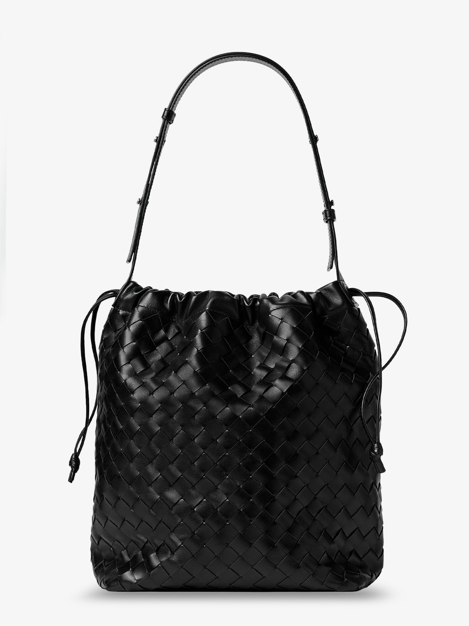 Bottega Veneta Bottega Veneta - Bucket Intrecciato Biblioteca leather shoulder bag