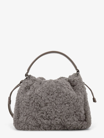 Bucket Mellow Small shearling Fuzzy bucket bag