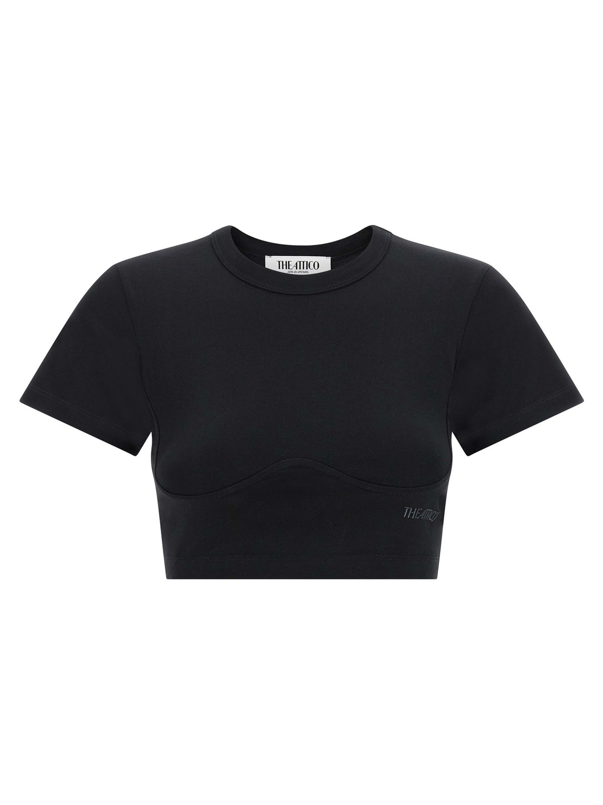 The Attico - Bustier crop t-shirt Black