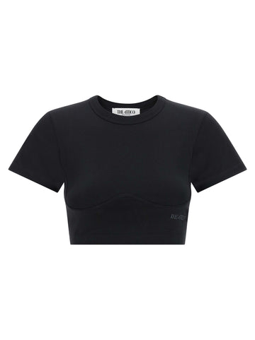 The Attico - Bustier crop t-shirt Black